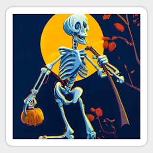 Trick-or-Treating Skeleton Sticker